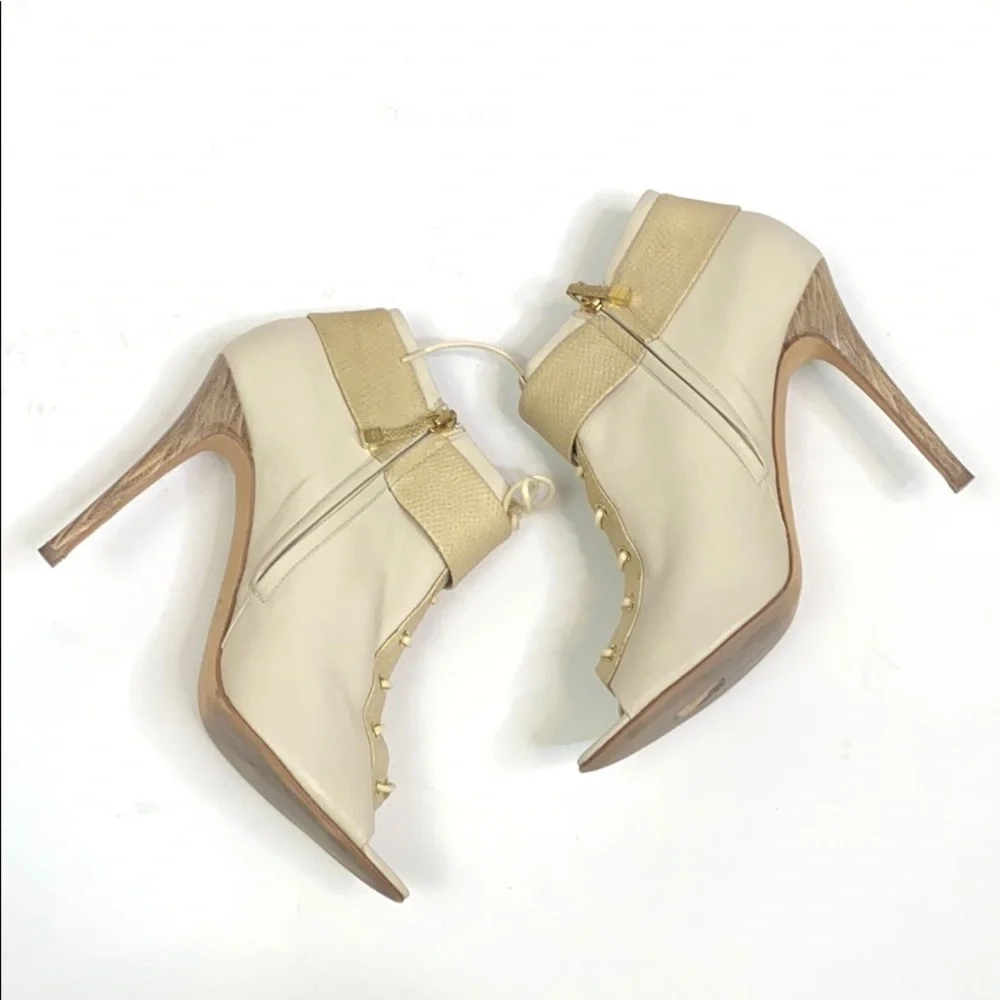 Devi Kroell Nude Peep Toe Booties Size 39.5